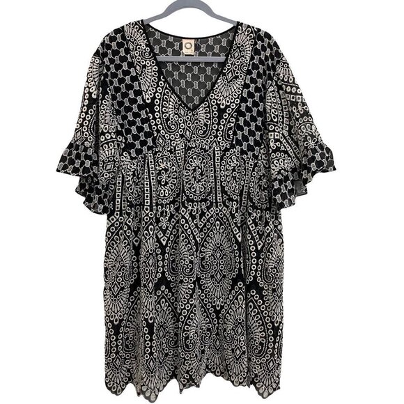 ANTHROPOLOGIE Akemi+Kin Brooke Embroidered Eyelet Dress w/Kimono Sleeve - Size 2 - Picture 7 of 13